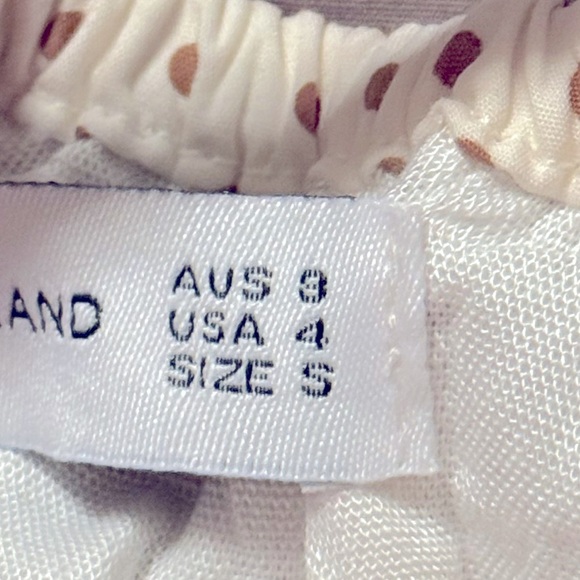 Faithfull The Brand Lydia Brown Cream Polka Dot Bustier Tie Front Mini Dress 4 - Picture 7 of 7